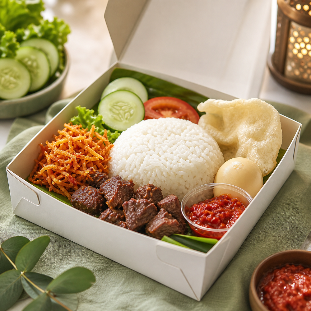 Paket premium nasi box sapi mustopa Asyifa Catering